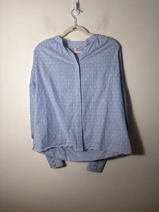 Joie Tops - Joie Light Blue Long Sleeve Textured Cotton Button Up Shirt Sz S